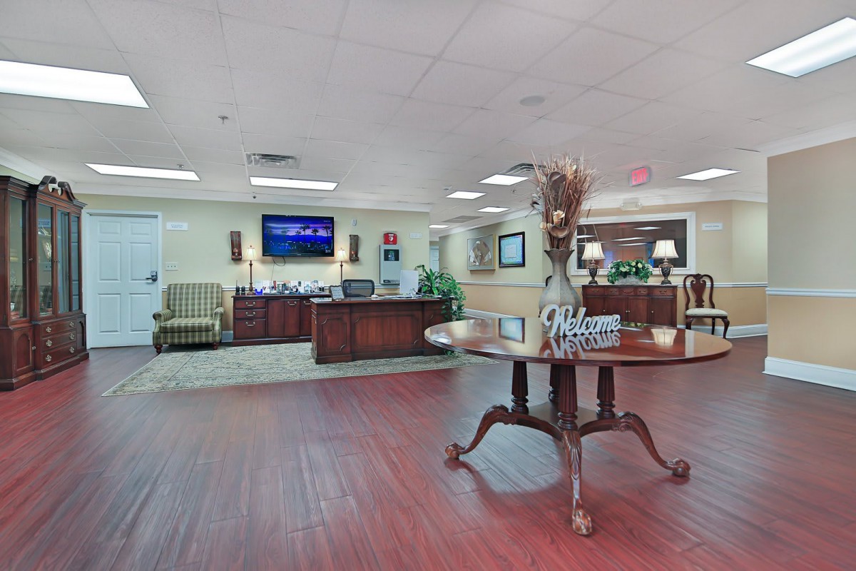 A welcoming lobby with tasteful decorations and comfortable seating.