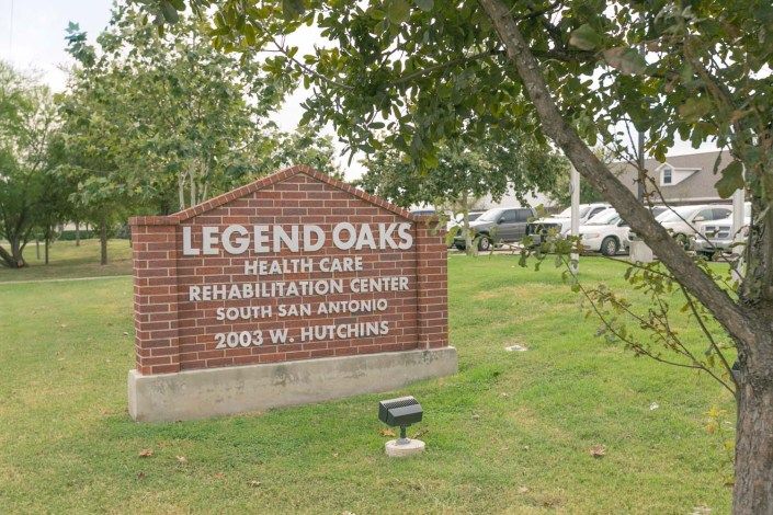 Sign for Legend Oaks Healthcare and Rehabilitation Center.