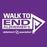 Logo for the 'Walk to End Alzheimer's' event organized by the Alzheimer's Association.