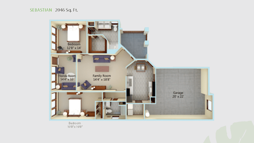 A detailed floor plan of a house, showing room layouts and dimensions.
