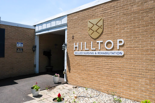 Entrance of Hilltop Skilled Nursing & Rehabilitation facility.