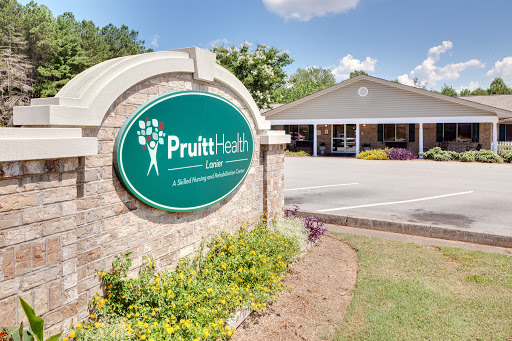 Pruitt Health facility showcasing its welcoming entrance and landscaped surroundings.