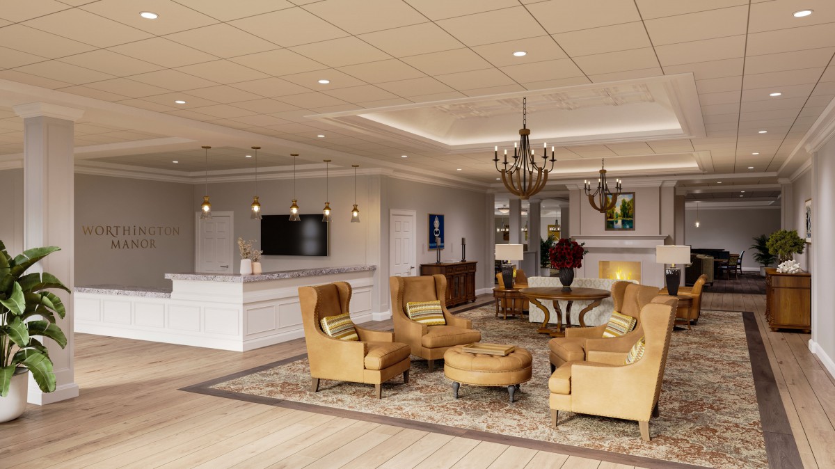 A stylish and modern lobby featuring comfortable seating, elegant chandeliers, and a welcoming reception desk.