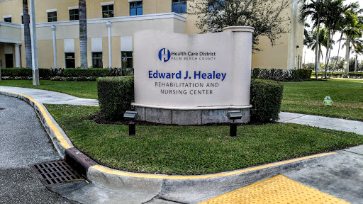Signage for Edward J. Healey Rehabilitation and Nursing Center.