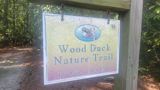 A sign marking the entrance to the Wood Duck Nature Trail.