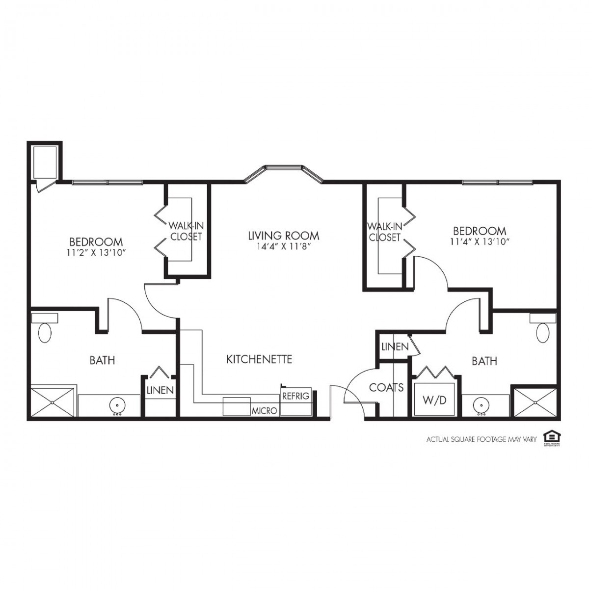 A floor plan showing the layout of a residential space with multiple rooms.