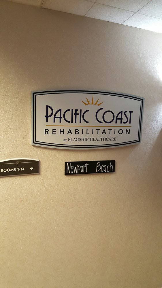 Sign for Pacific Coast Rehabilitation at Newport Beach.