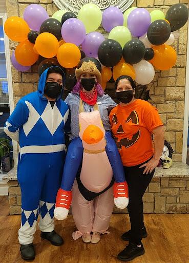 A fun Halloween celebration with friends in creative costumes!