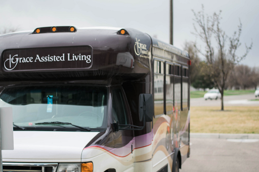 A bus designated for assisted living services, showcasing its role in providing transportation for seniors.