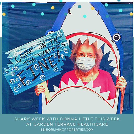 Join us for Shark Week with Donna Little at Garden Terrace Healthcare! A fun-filled week of activities awaits!