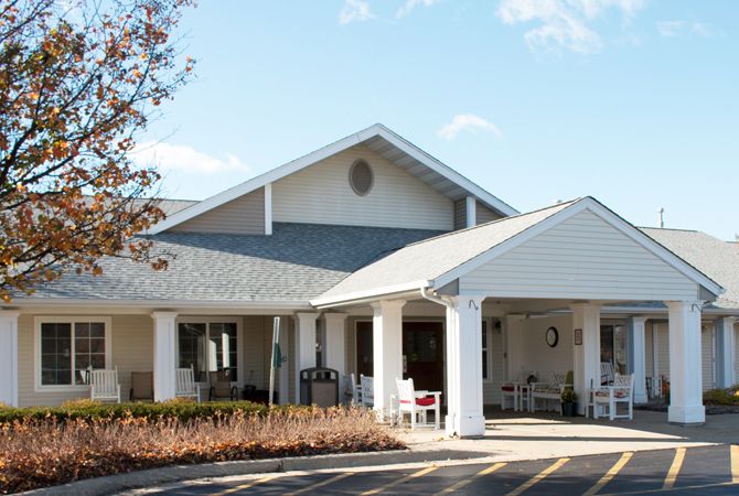 A residential building with a welcoming entrance.