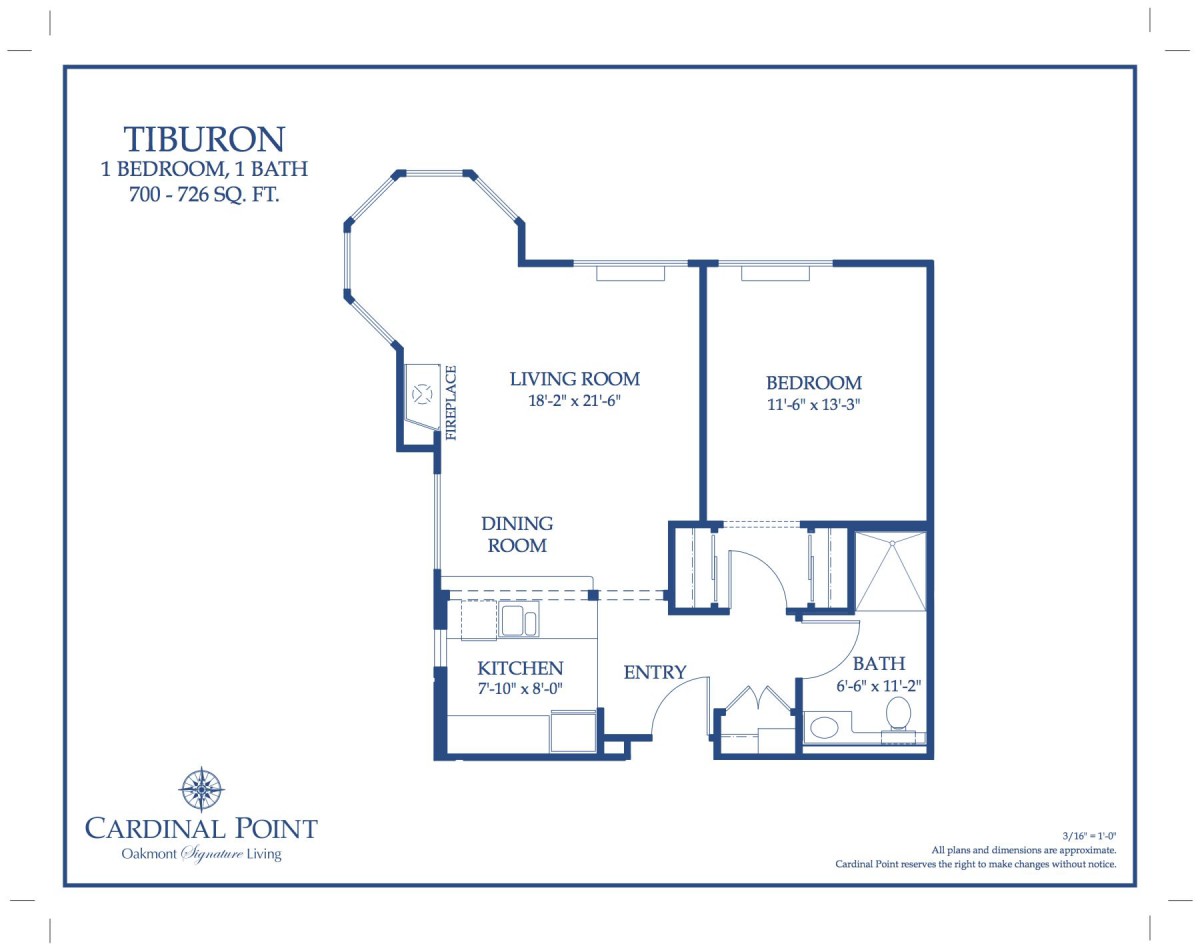 Floor plan of a two-bedroom apartment layout.