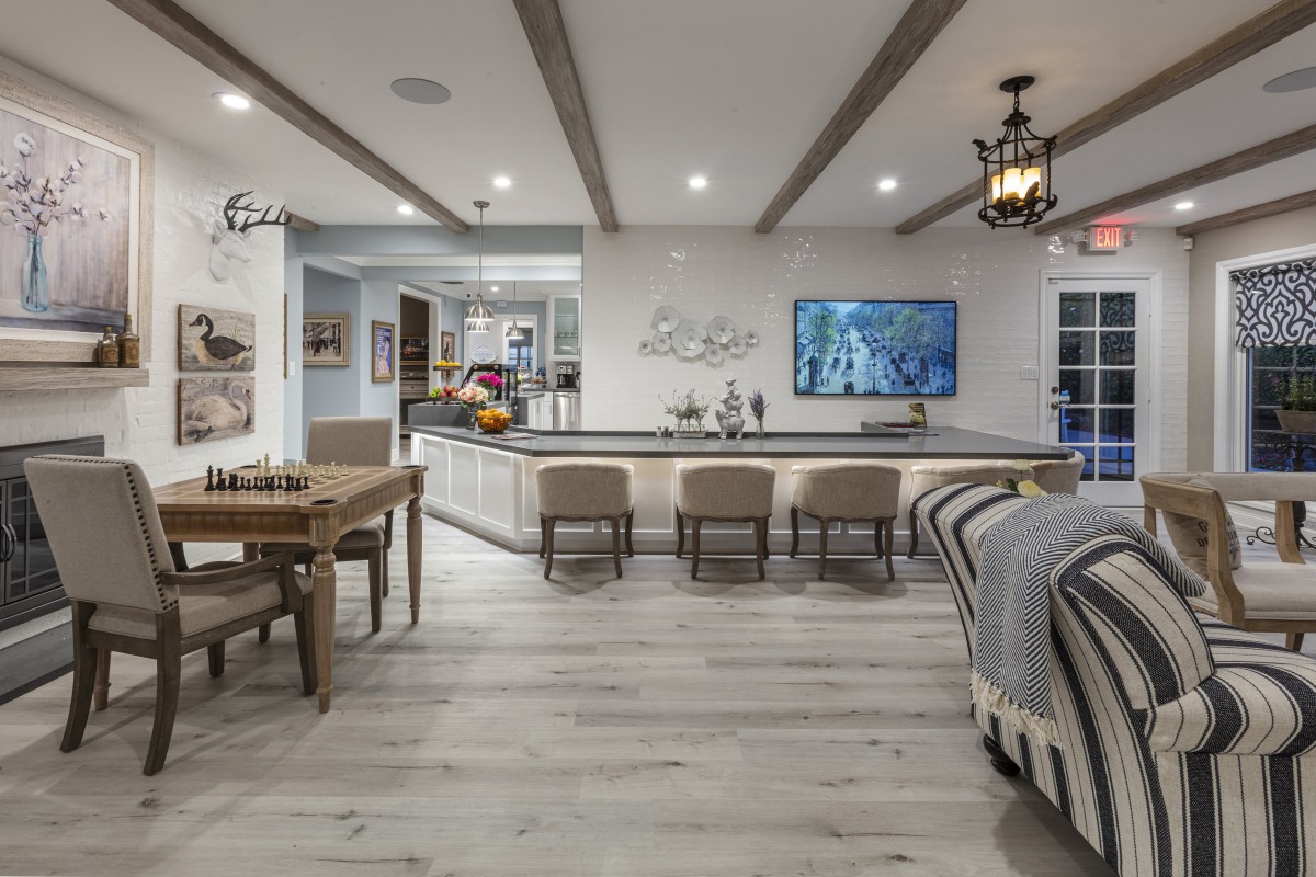 Modern open-concept kitchen and living area with stylish dcor.