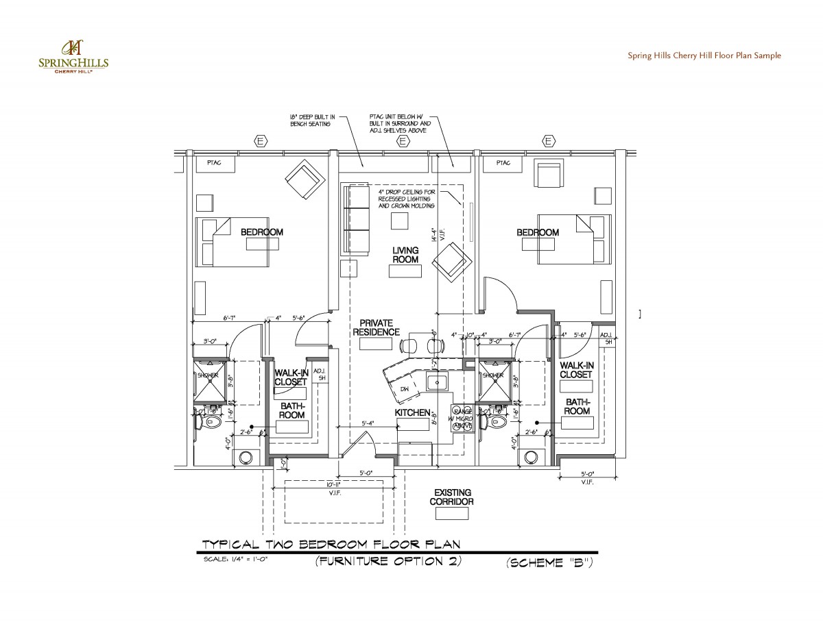 A detailed architectural floor plan of an apartment layout featuring multiple rooms, including living areas, bedrooms, and bathrooms.