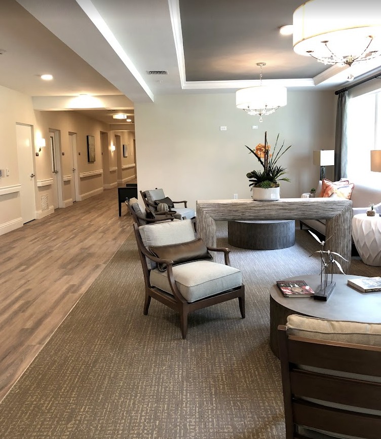 A modern lobby area featuring comfortable seating and contemporary decor.