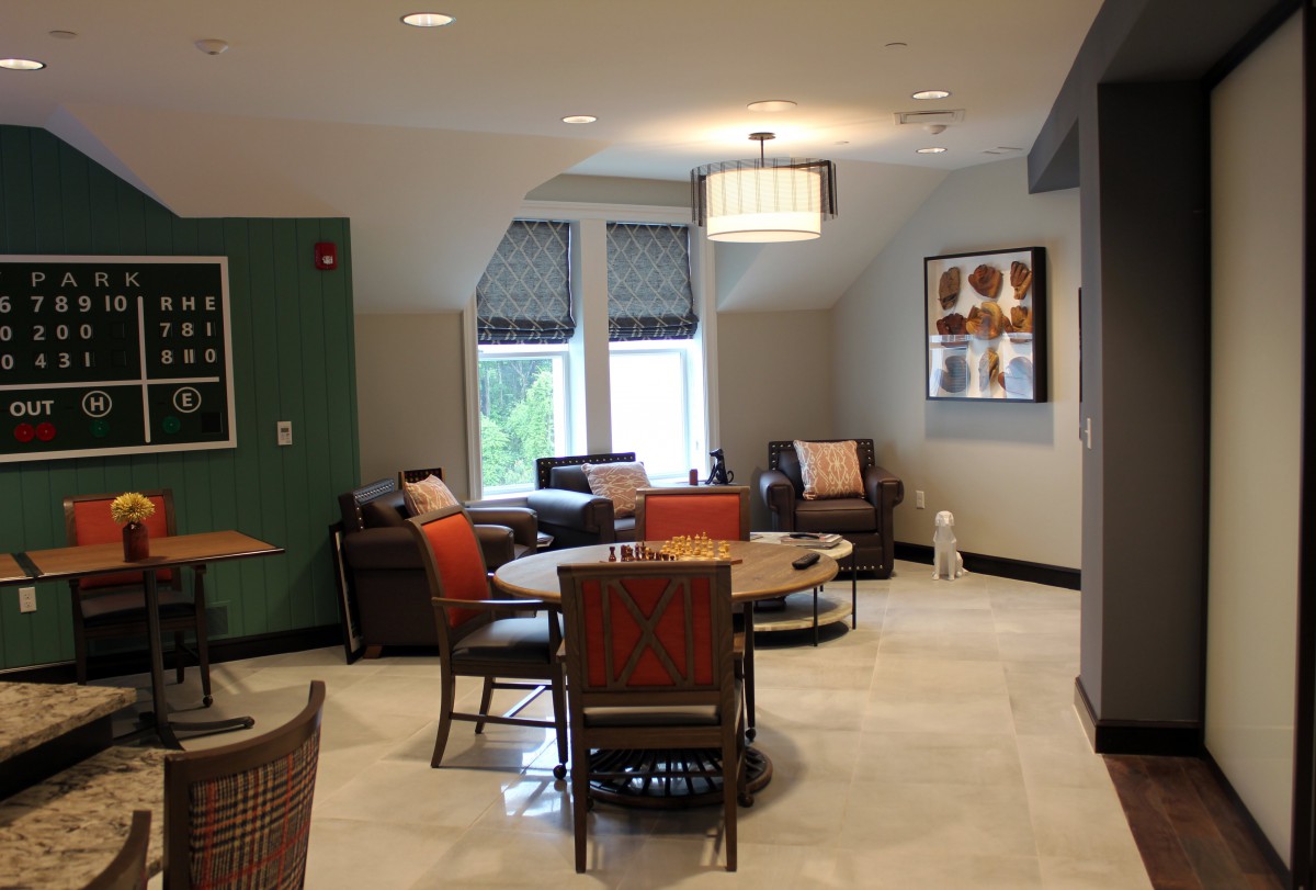 A modern and cozy living room with comfortable seating and stylish decor.