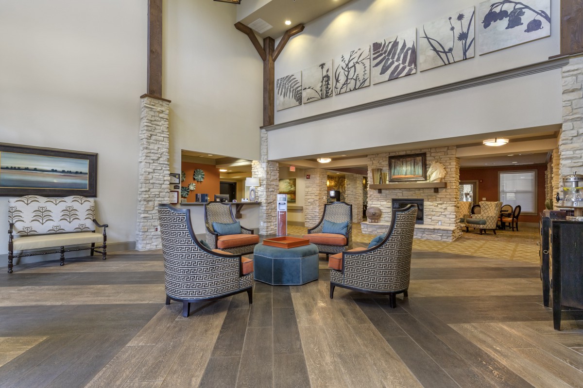 A modern hotel lobby with stylish seating and contemporary decor.