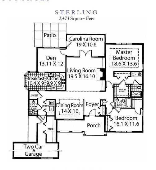 A detailed floor plan of a residential home, showcasing various rooms and their dimensions.