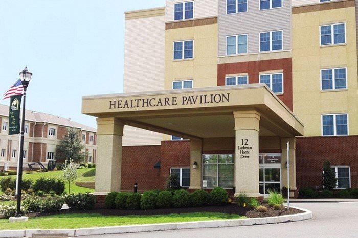 The entrance to the Healthcare Pavilion building.