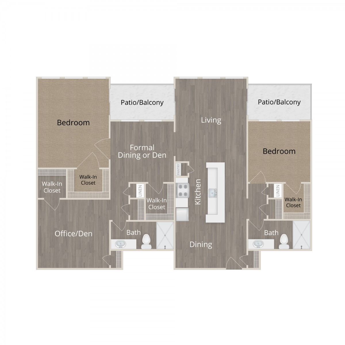 A floor plan of a residential apartment layout.