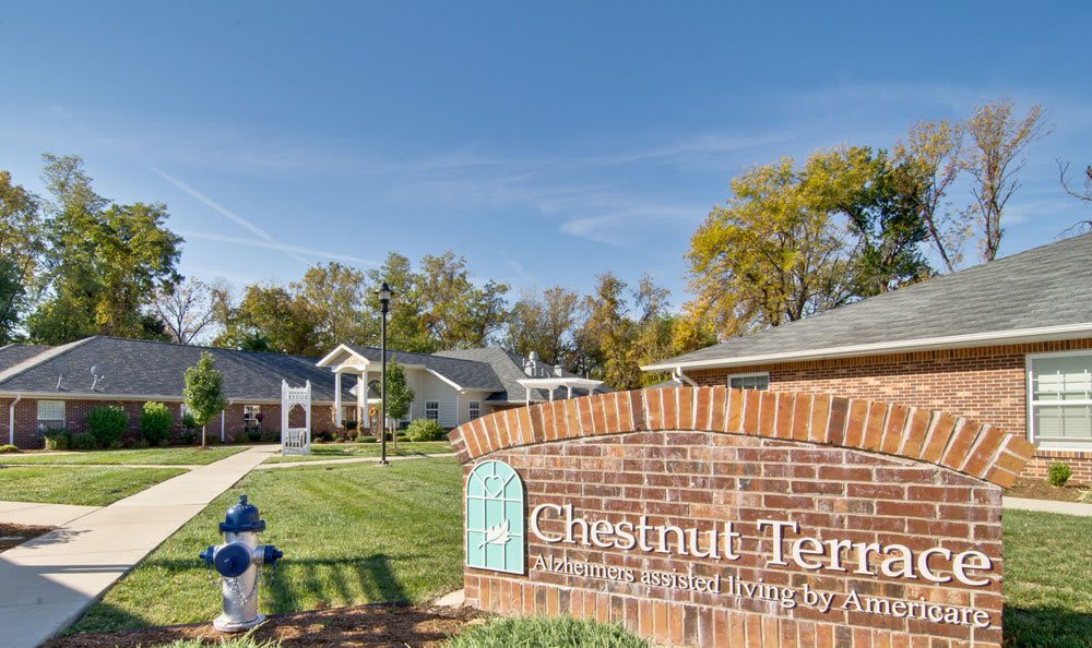 Entrance to Chestnut Terrace, an assisted living community.