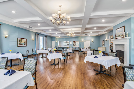 A beautifully designed dining room with elegant decor and a warm atmosphere.