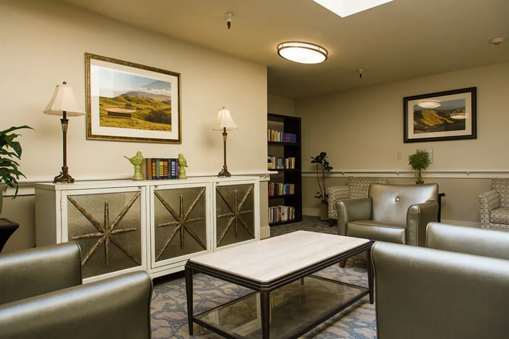 A cozy and well-furnished lobby with comfortable seating and stylish decor.