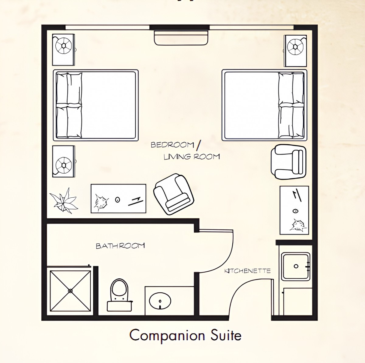 Interior or resident area view