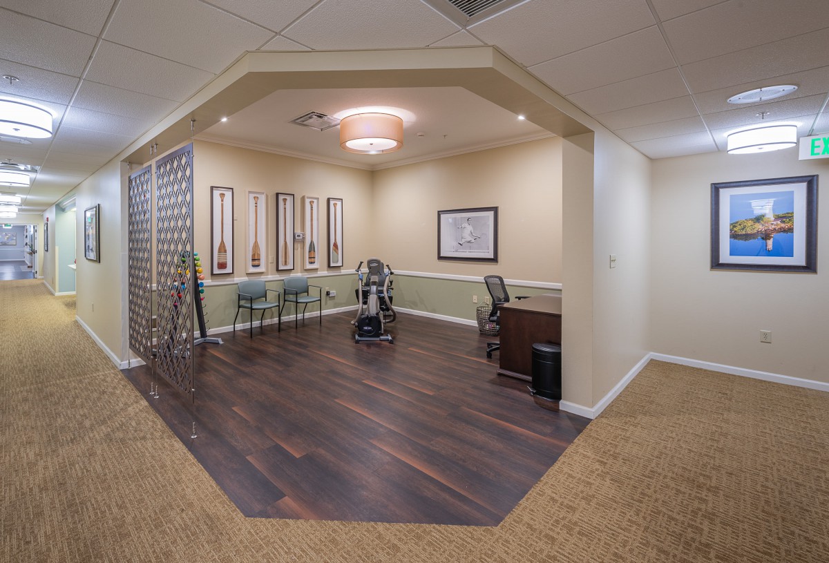 Modern chiropractic office interior with a welcoming waiting area and stylish decor.