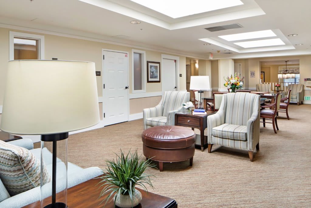 A modern living room with comfortable armchairs and elegant decor.