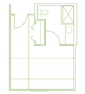 Simple floor plan featuring a bathroom layout.