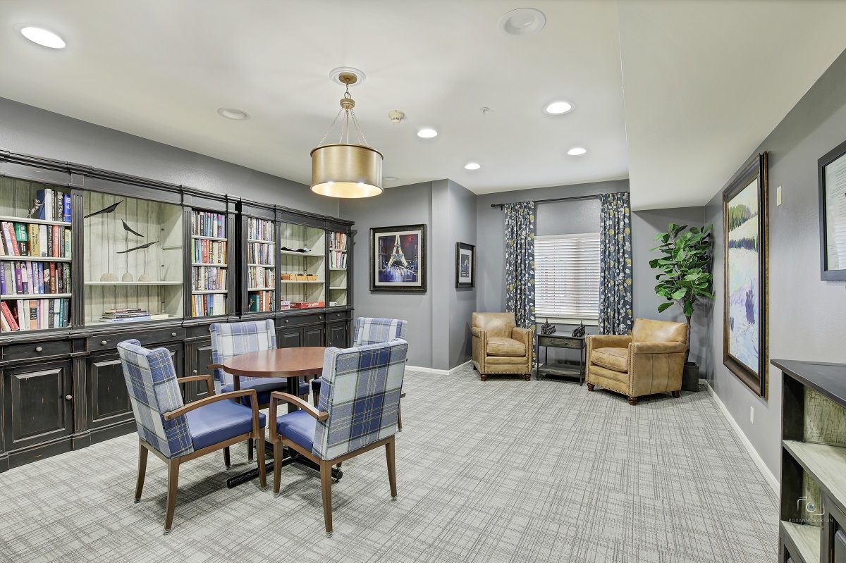 A stylish living room with comfortable seating and elegant decor.