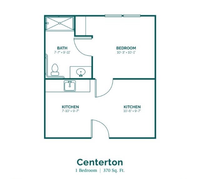 Centerton 1 Bedroom Apartment Floor Plan