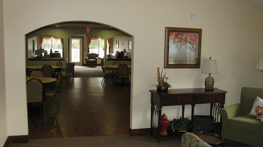 A view of a spacious lobby with comfortable seating and decorative elements.