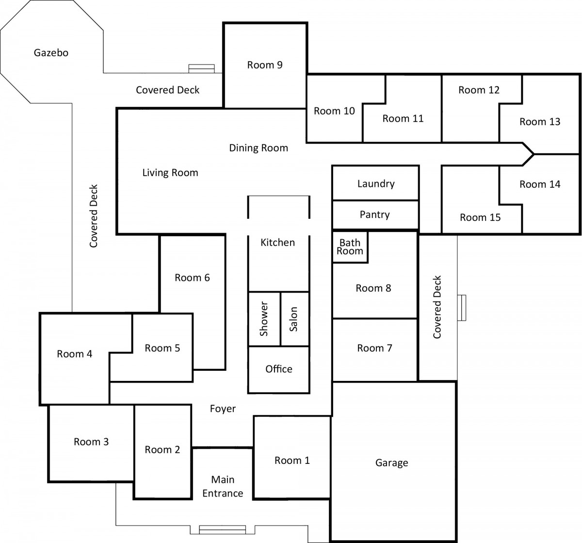 A detailed floor plan of a residential home showing various rooms and their arrangement.