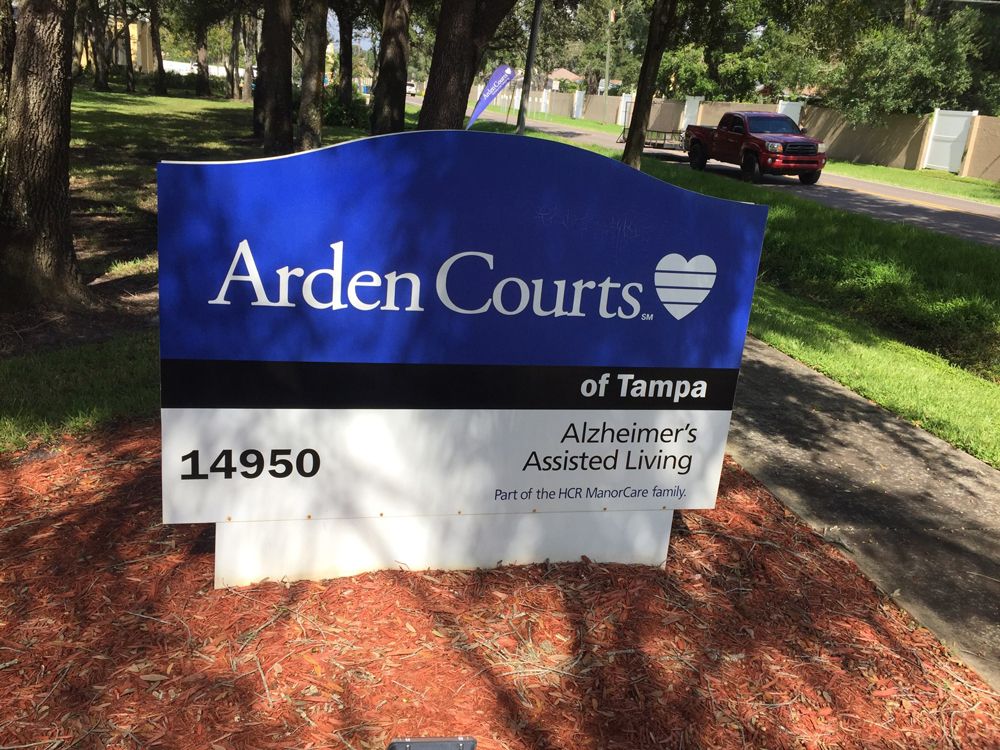 Sign for Arden Courts of Tampa, Alzheimer's Assisted Living.