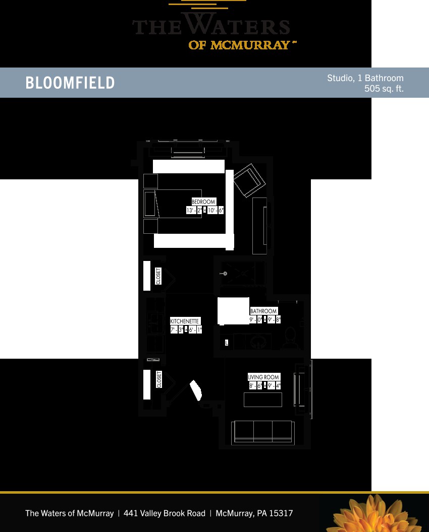 Bloomfield 2 Bedroom Apartment Floor Plan