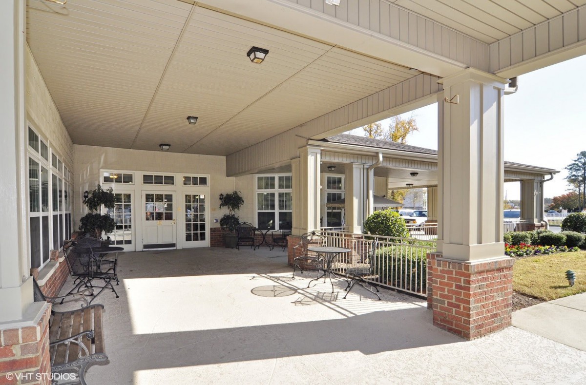 A welcoming outdoor patio area with seating arrangements.