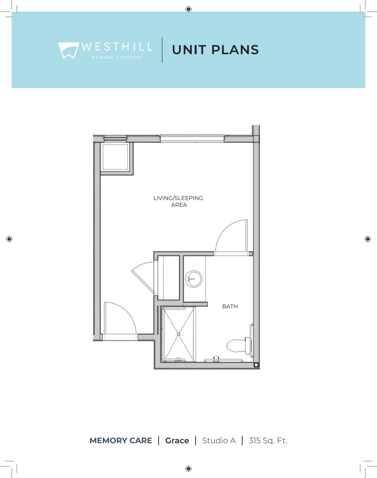 A floor plan layout of a living space with designated areas for different functionalities.