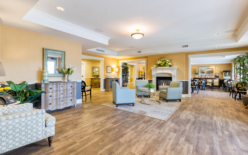 A cozy and inviting lobby space with modern furnishings and warm lighting.