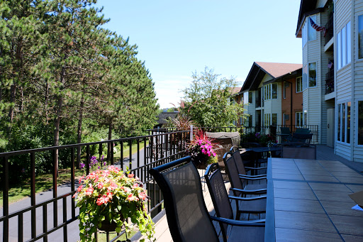 A sunny outdoor balcony adorned with vibrant flowers, offering a peaceful view of the surrounding nature.