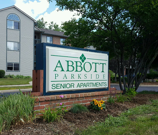Sign for Abbott Parkside Senior Apartments.