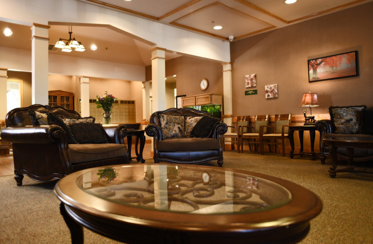 A cozy and inviting lobby area with comfortable seating and elegant decor.