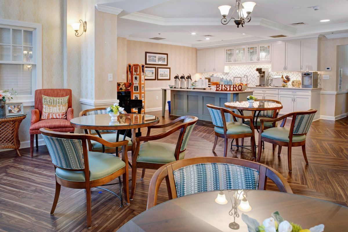 A cozy cafe interior with elegant furnishings and a welcoming atmosphere.