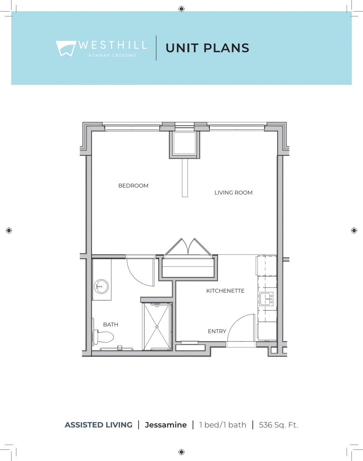 One bedroom apartment floor plan showcasing the layout and design.