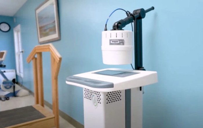 A medical therapy device in a clinical setting.