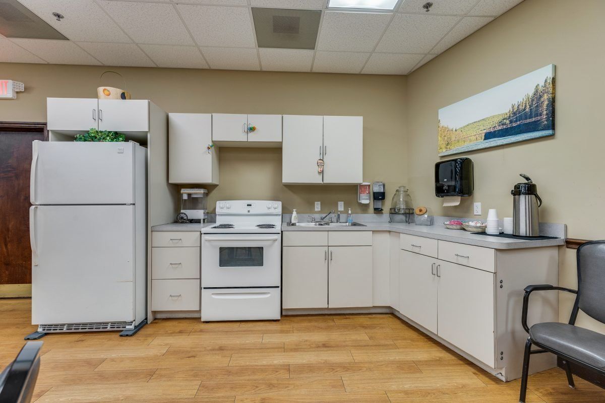 A well-equipped kitchen with modern appliances and ample cabinetry.