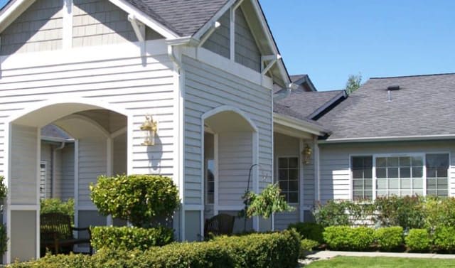 A modern residential house with a well-maintained garden.
