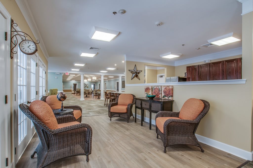A spacious and inviting lobby area with comfortable seating.