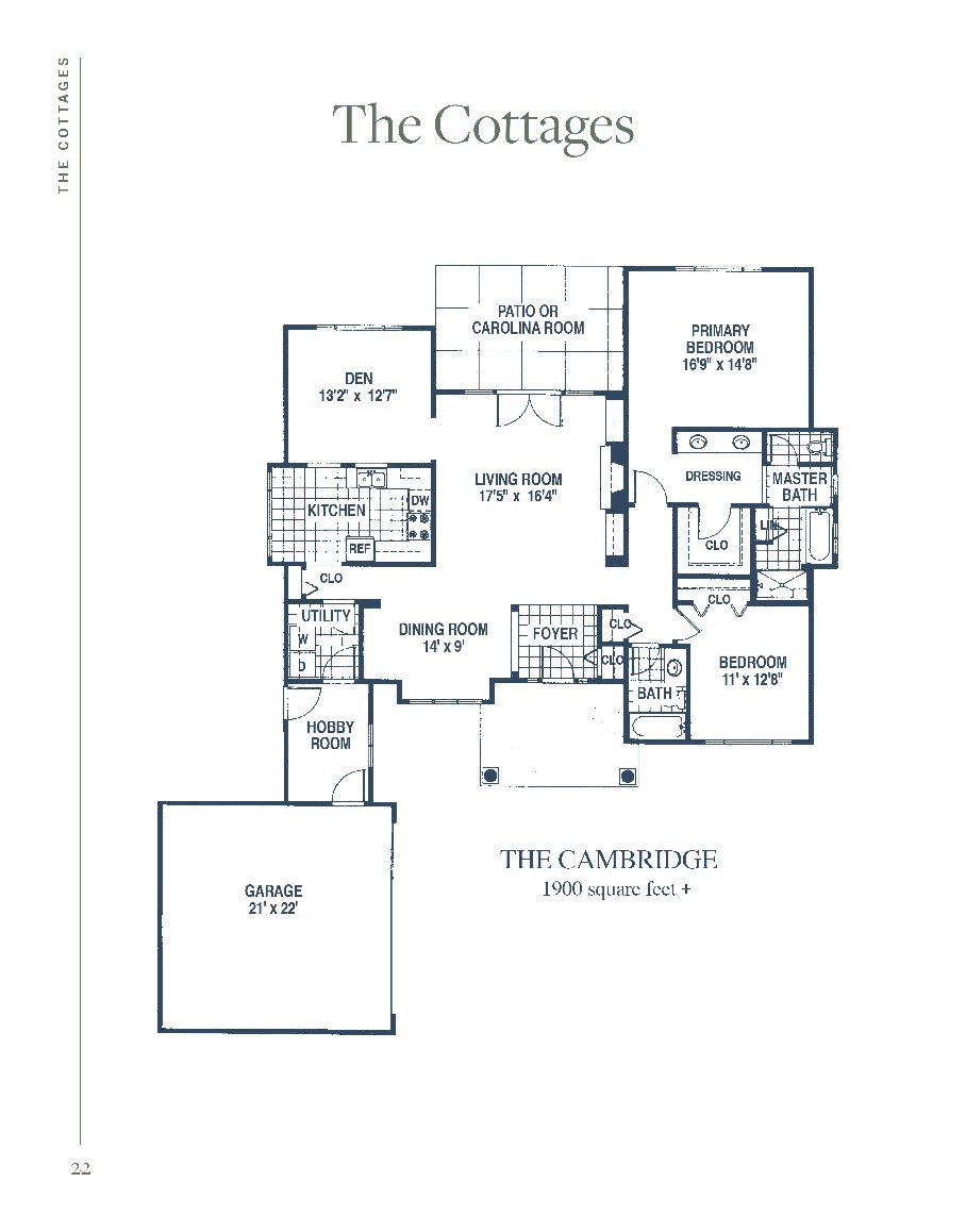 Floor plan of The Cambridge residence.